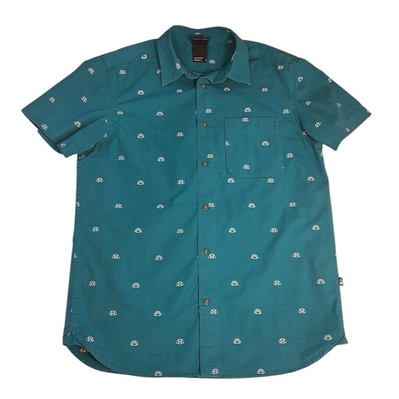The North Face Baytrail Mens‎ Green Short Sleeve Button Down Shirt Tents sz M - Picture 13 of 13